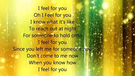 feel for you lyrics